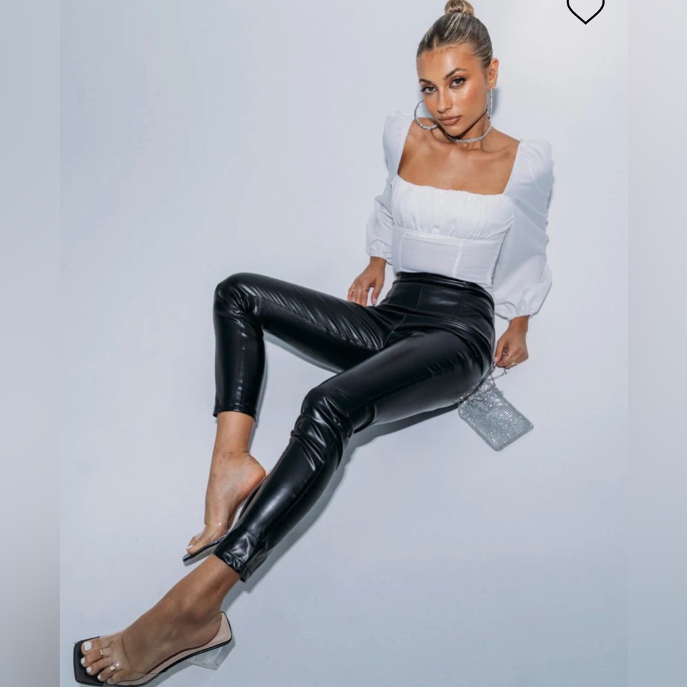 Princess Polly Black Faux Leather Leggings - Picture 12 of 13